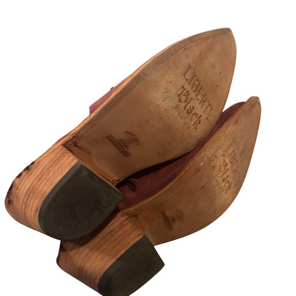 LIBERTY Black Burgundy Fringe Ankle Boots - Picture 7 of 9
